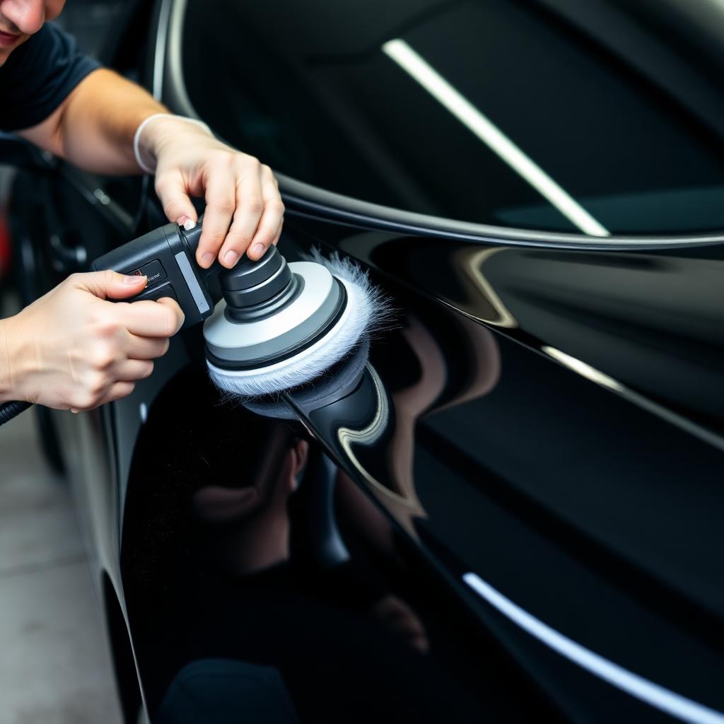 Polishing car paint